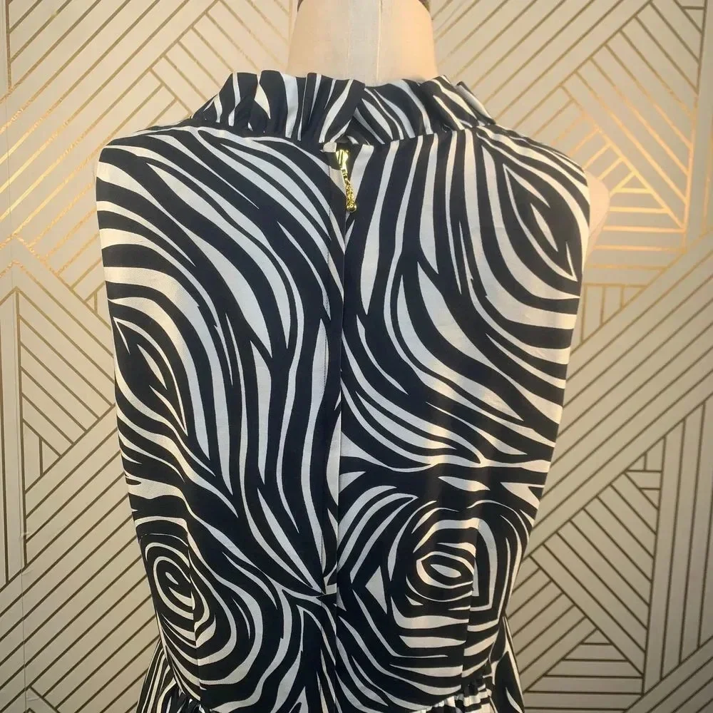 Kate Spade Dyan Woodblock Zebra‎ Black White Dress